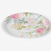 Brautparty-Papier für Aquarellblasten Pappteller (Schrägansicht)