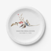 Brautparty Papier Teller Rustikal Botanisch (Vorderseite)