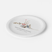 Brautparty Papier Teller Rustikal Botanisch (Schrägansicht)