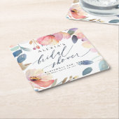 Brautparty-Papier-Untersetzer für helle Blumen Rechteckiger Pappuntersetzer (angewinkelt)