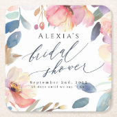 Brautparty-Papier-Untersetzer für helle Blumen Rechteckiger Pappuntersetzer (Vorderseite)