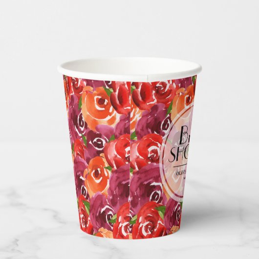 Brautparty-Papieraufkleber für Aquarellfarben Pappbecher (Rechts)