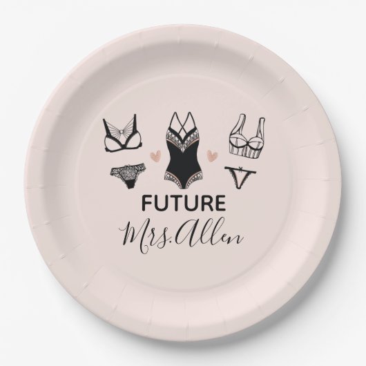 Brautparty-Papierdokumente für benutzerdefinierte  Pappteller (Vorderseite)