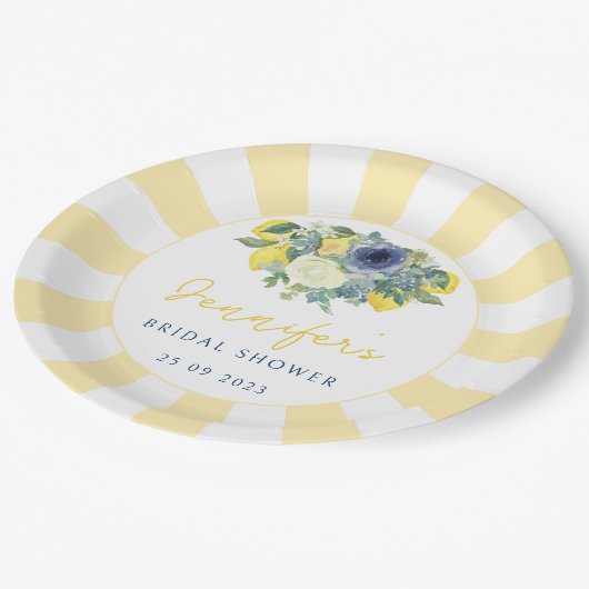 Brautparty-Papierplatte für helle Blütenblätter Pappteller (Schrägansicht)