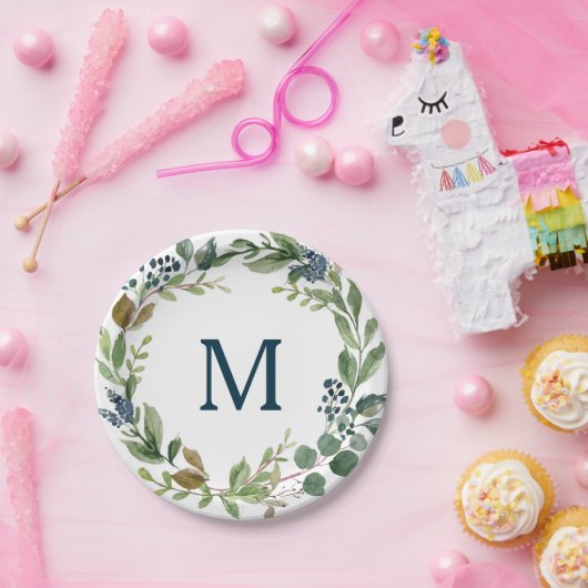 Brautparty-Papierplatte für Rustikal-Grünpflanzen Pappteller (Party)