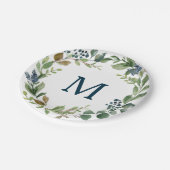 Brautparty-Papierplatte für Rustikal-Grünpflanzen Pappteller (Schrägansicht)