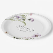 Brautparty-Papierplatte für zartes Blumenlavendel Pappteller (Schrägansicht)