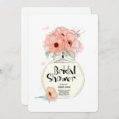 Brautparty Parfüm Flasche mit Blume Einladung (Vorne/Hinten)