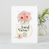 Brautparty Parfüm Flasche mit Blume Einladung (Stehend Vorderseite)