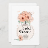 Brautparty Parfüm Flasche mit Blume Einladung (Vorne/Hinten)