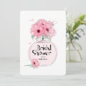 Brautparty Parfüm Flasche mit Blume Einladung (Stehend Vorderseite)