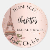Brautparty Paris Eiffel Turm vielen Dank Runder Aufkleber (Vorderseite)