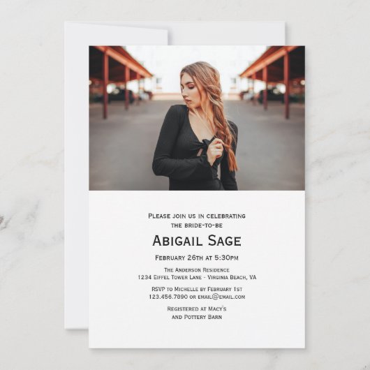 Brautparty Paris, Eiffelturm, Rote Balloons Einladung (Rückseite)