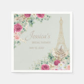 Brautparty Paris Frankreich Eiffel Tower Mint Gree Serviette (Vorderseite)