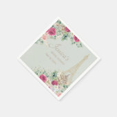 Brautparty Paris Frankreich Eiffel Tower Mint Gree Serviette (Ecke)