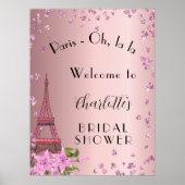 Brautparty Paris Rosa Eiffelturm Empfang Poster (Vorne)
