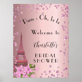 Brautparty Paris Rosa Eiffelturm Empfang Poster