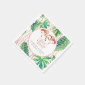 Brautparty Party Aquarell Rosa Flamingo Leaf Serviette (Ecke)