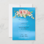 Brautparty Party Blau gestrichene Blume Wasserfarb Einladung (Vorderseite)