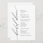 Brautparty Party Celebration, Moderne Romantik Einladung (Vorne/Hinten)