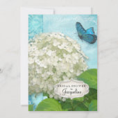 Brautparty Party Damask White Hydrangea Floral Einladung (Rückseite)