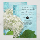 Brautparty Party Damask White Hydrangea Floral Einladung (Vorne/Hinten)