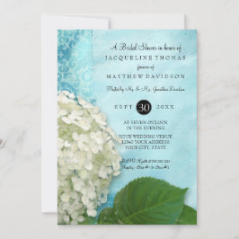 Brautparty Party Damask White Hydrangea Floral Einladung
