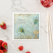 Brautparty Party Deco Elegante Pfauenfedern Serviette (Beispiel)