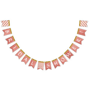 Brautparty Party Decor Korallen Imitate Gold Glitz Wimpelkette