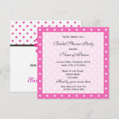 Brautparty Party Einladung, rosa Polka Punkte Einladung (Vorne/Hinten)