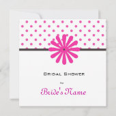 Brautparty Party Einladung, rosa Polka Punkte Einladung (Rückseite)