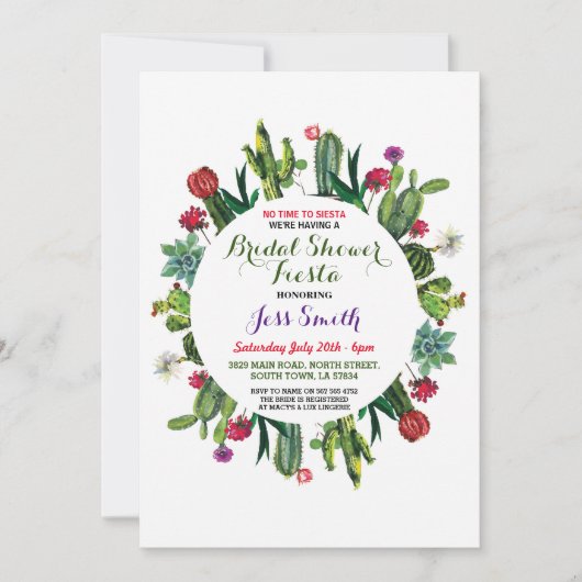 Brautparty Party Fiesta Cactus Mexican Invite Einladung (Vorderseite)