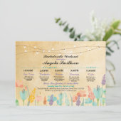 Brautparty Party Floral Itineräre Vintag Einladung (Stehend Vorderseite)