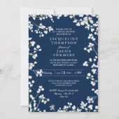 Brautparty Party Gipskraut Blume Kranz Einladung (Vorderseite)