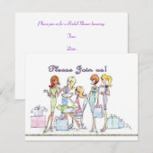 Brautparty-Party-Glamour-Mädchen-Einladungen Einladung (Vorne/Hinten)