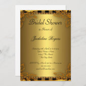 Brautparty Party Gold und Gold Rahmen Einladung (Vorne/Hinten)