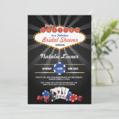 Brautparty Party Las Vegas Casino Einladung (Stehend Vorderseite)