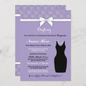 Brautparty Party Lilac Black Dress Pearl Einladung (Vorne/Hinten)
