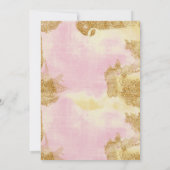 Brautparty Party Rosa Glitzer Goldener Garten Einladung (Rückseite)