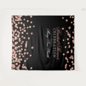Brautparty Party Rose Gold Confetti Hintergrund Wandteppich (Vorderseite (Horizontal))