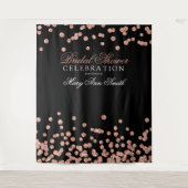 Brautparty Party Rose Gold Confetti Hintergrund Wandteppich (Vorderseite)