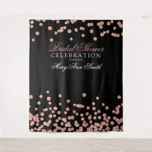 Brautparty Party Rose Gold Confetti Hintergrund Wandteppich