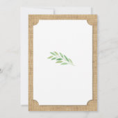 Brautparty Party Rustic Burlap Blätter laden Einladung (Rückseite)