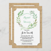 Brautparty Party Rustic Burlap Blätter laden Einladung (Vorne/Hinten)