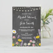 Brautparty Party Rustic Wild Blume Einladung (Stehend Vorderseite)