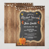 Brautparty Party Rustikales Chalk Pumpkin Einladun Einladung (Vorne/Hinten)