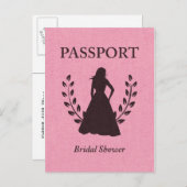 Brautparty Passport Einladungspostkarte (Vorne/Hinten)