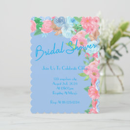 BRAUTPARTY PASTEL FLORAL INVITATION SAVE THE DATE