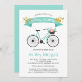 Brautparty Pastel Mint Floral Einladung (Vorne/Hinten)