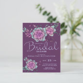 Brautparty | Pastel Succulous floral Postkarte (Stehend Vorderseite)